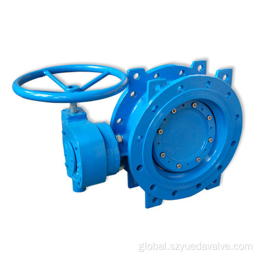 Double Flange Awwa Butterfly Valve Double Eccentric and Flange Butterfly Valve with Gearbox Manufactory